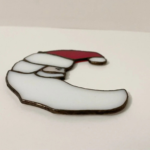 Stained Glass Crescent Moon Santa Claus Sun Catcher 4.25 Inch - Picture 10 of 16